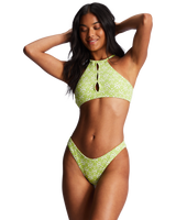 The Billabong Womens Thats Cute Hike Bikini Bottoms in Sweet Lime