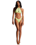 The Billabong Womens Thats Cute Hike Bikini Bottoms in Sweet Lime