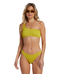 The Billabong Womens Summer High Tanga Bikini Bottoms in Tart Lime