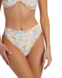 The Billabong Womens Dream Chaser Tanlines Maui Bikini Bottoms in Multi