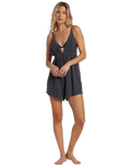 The Billabong Womens On Vacay Romper in Black Pebble