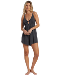 The Billabong Womens On Vacay Romper in Black Pebble