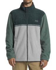 The Billabong Mens Boundary Trail Zip Fleece Jacket in Forest Green