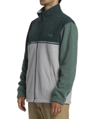 The Billabong Mens Boundary Trail Zip Fleece Jacket in Forest Green