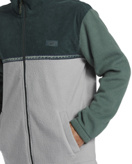 The Billabong Mens Boundary Trail Zip Fleece Jacket in Forest Green