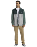 The Billabong Mens Boundary Trail Zip Fleece Jacket in Forest Green