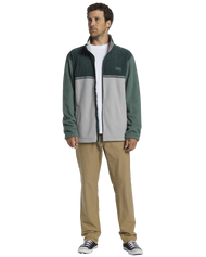 The Billabong Mens Boundary Trail Zip Fleece Jacket in Forest Green