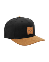 Stacked Snapback Cap in Black & Tan