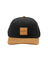 Stacked Snapback Cap in Black & Tan