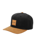 Stacked Snapback Cap in Black & Tan