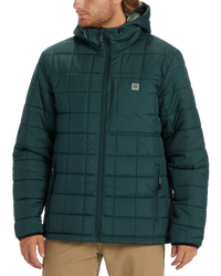 The Billabong Mens Journey Puffer Jacket in Dark Forest