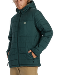 The Billabong Mens Journey Puffer Jacket in Dark Forest