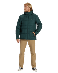 The Billabong Mens Journey Puffer Jacket in Dark Forest