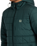 The Billabong Mens Journey Puffer Jacket in Dark Forest