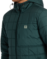 The Billabong Mens Journey Puffer Jacket in Dark Forest