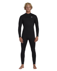 The Billabong Mens Foil 3/2mm Chest Zip Wetsuit in Black