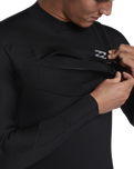 The Billabong Mens Foil 3/2mm Chest Zip Wetsuit in Black