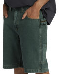 The Billabong Mens Bad Dog Workwear Walkshorts in Green Overdye