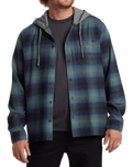 The Billabong Mens Baja Hooded Flannel Shirt in Fern