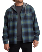 The Billabong Mens Baja Hooded Flannel Shirt in Fern