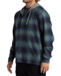 The Billabong Mens Baja Hooded Flannel Shirt in Fern