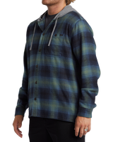 The Billabong Mens Baja Hooded Flannel Shirt in Fern