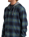 The Billabong Mens Baja Hooded Flannel Shirt in Fern