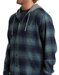 The Billabong Mens Baja Hooded Flannel Shirt in Fern