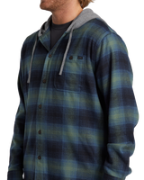 The Billabong Mens Baja Hooded Flannel Shirt in Fern