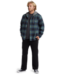 The Billabong Mens Baja Hooded Flannel Shirt in Fern