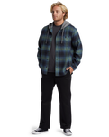 The Billabong Mens Baja Hooded Flannel Shirt in Fern