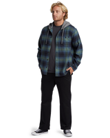 The Billabong Mens Baja Hooded Flannel Shirt in Fern