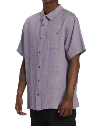 The Billabong Mens Sundays Jacquard Shirt in Grey Violet