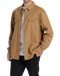 The Billabong Mens Zeledon Solid Flannel Shirt in Gravel