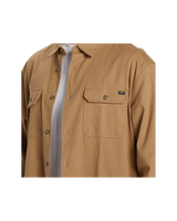 The Billabong Mens Zeledon Solid Flannel Shirt in Gravel