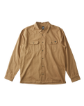 The Billabong Mens Zeledon Solid Flannel Shirt in Gravel