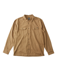 The Billabong Mens Zeledon Solid Flannel Shirt in Gravel