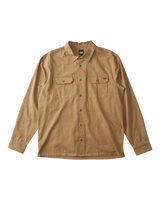 The Billabong Mens Zeledon Solid Flannel Shirt in Gravel