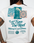 The Billabong Mens Lets Save The Reef T-Shirt in Off White
