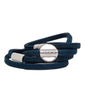 The Nalu Beads Silver Beach Navy Cork Wrap Bracelet in Silver