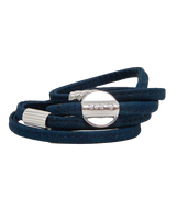 The Nalu Beads Silver Beach Navy Cork Wrap Bracelet in Silver