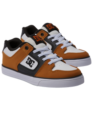 The DC Shoes Boys Boys Pure Elastic Shoes in Wheat & White