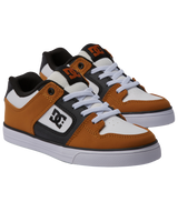 The DC Shoes Boys Boys Pure Elastic Shoes in Wheat & White