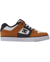 The DC Shoes Boys Boys Pure Elastic Shoes in Wheat & White