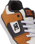 The DC Shoes Boys Boys Pure Elastic Shoes in Wheat & White