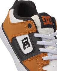 The DC Shoes Boys Boys Pure Elastic Shoes in Wheat & White