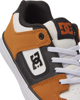 The DC Shoes Boys Boys Pure Elastic Shoes in Wheat & White