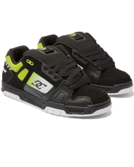 The DC Shoes Mens Stag Shoes in Black, Green & White