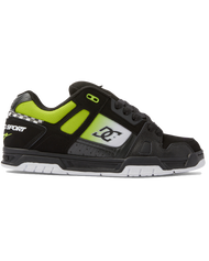 The DC Shoes Mens Stag Shoes in Black, Green & White