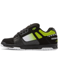 The DC Shoes Mens Stag Shoes in Black, Green & White